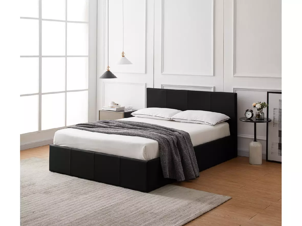 Lavendon Small Double Side Open Ottoman Bed-Black