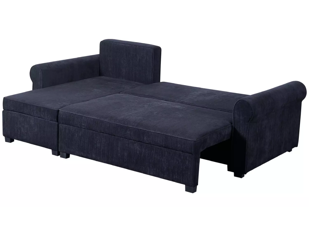 Addie Velvet Reversible Storage Sofa Bed-Charcoal