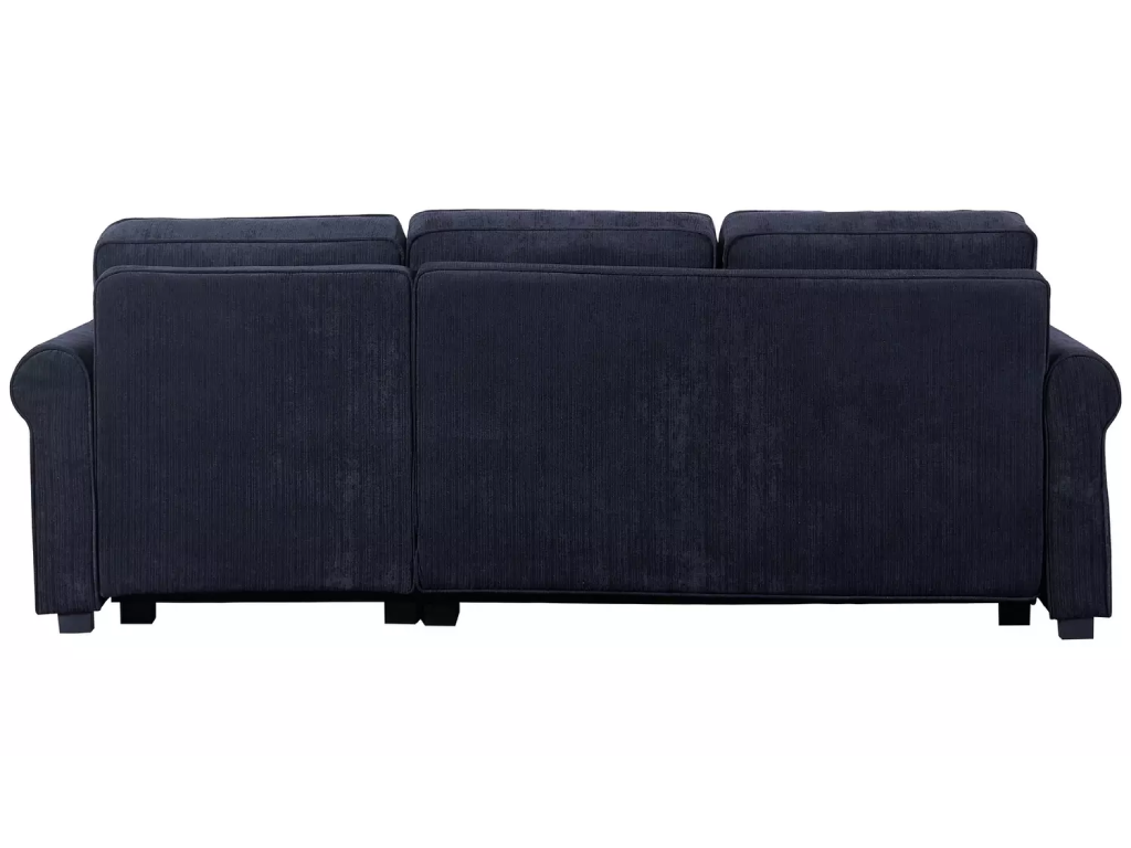 Addie Velvet Reversible Storage Sofa Bed-Charcoal