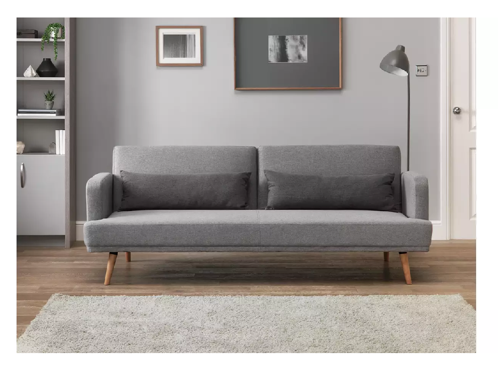 Andy Fabric 3 Seater Clic Clac Sofa Bed - Grey