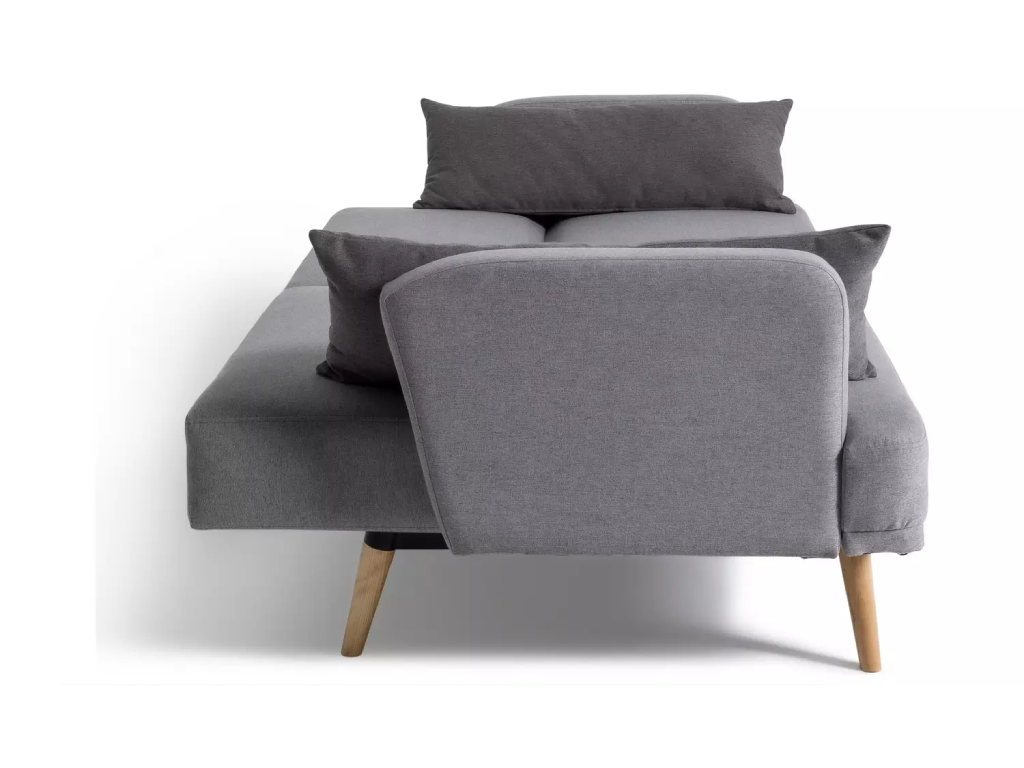 Andy Fabric 3 Seater Clic Clac Sofa Bed - Grey