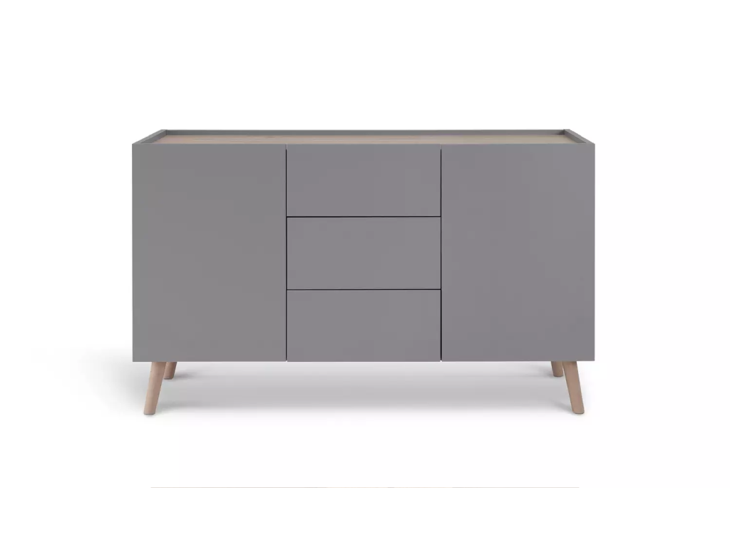 Habitat Skandi 2 Door 3 Drawer Sideboard - Grey Two Tone