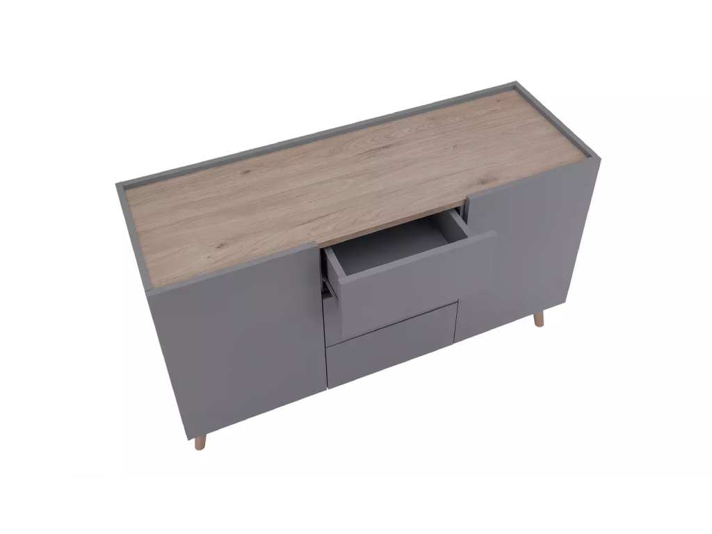 Habitat Skandi 2 Door 3 Drawer Sideboard - Grey Two Tone