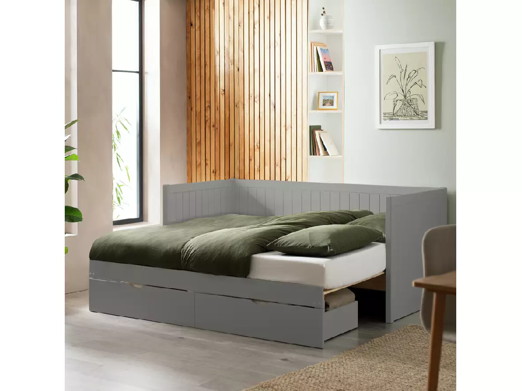 Habitat Axel Trundle Day Bed with 1 Drawer - Grey
