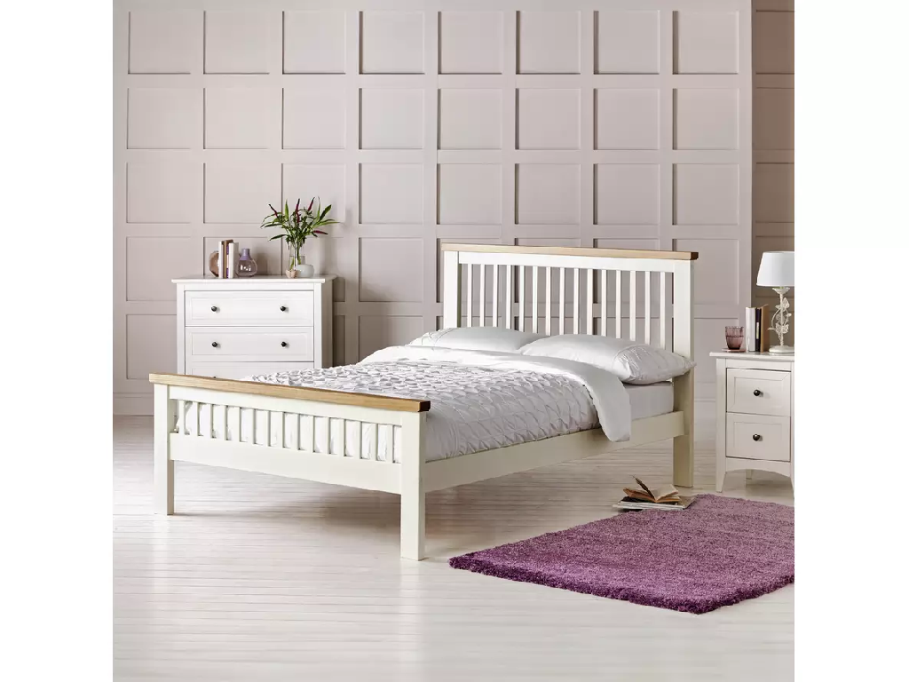 Aubrey Superking Wooden Bed Frame - Two Tone