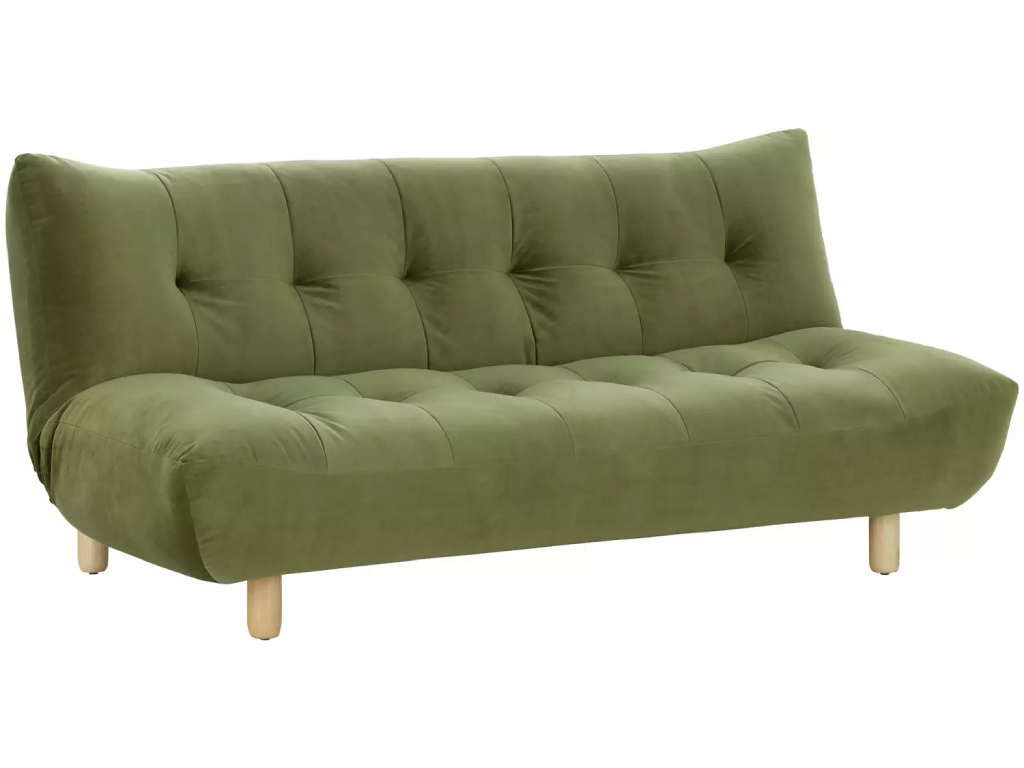 Habitat Kota 3 Seater Velvet Clic Clac Sofa Bed - Green - (B-Grade)