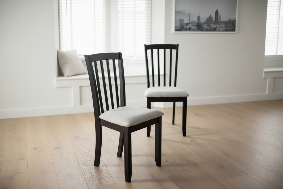 Banbury Pair of Solid Wood Dining Chairs - Black