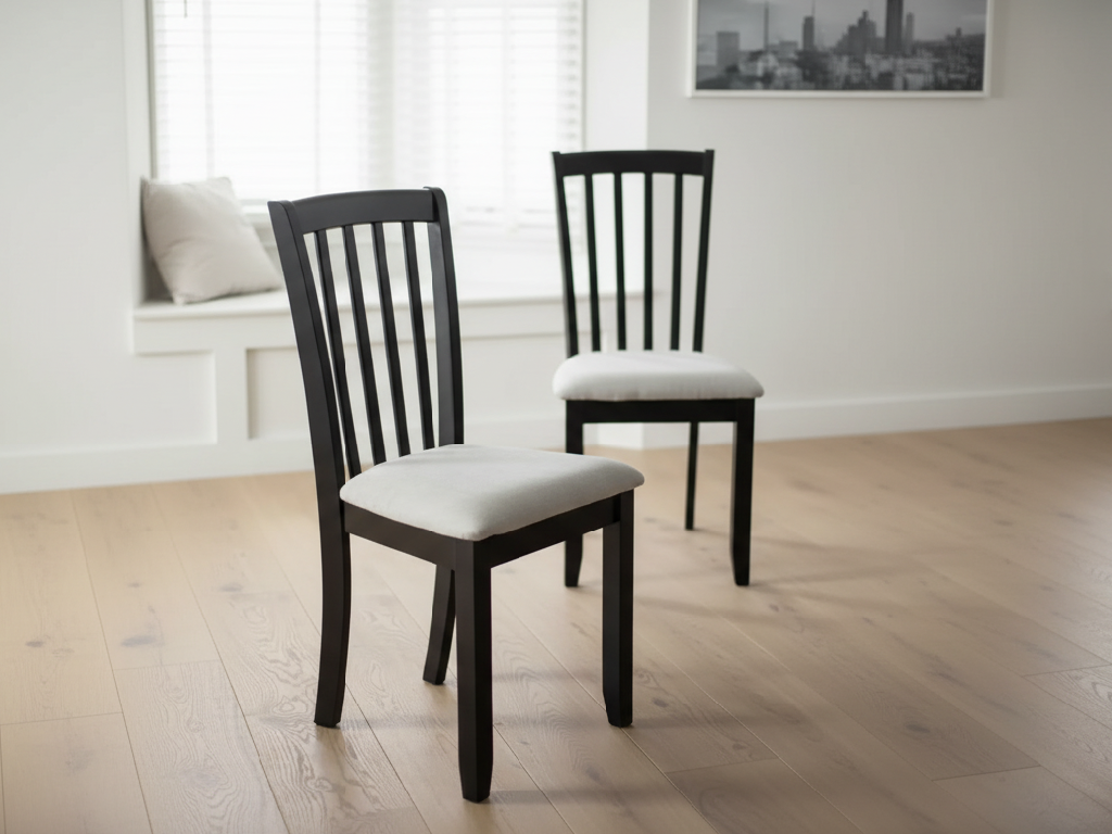 Banbury Pair of Solid Wood Dining Chairs - Black