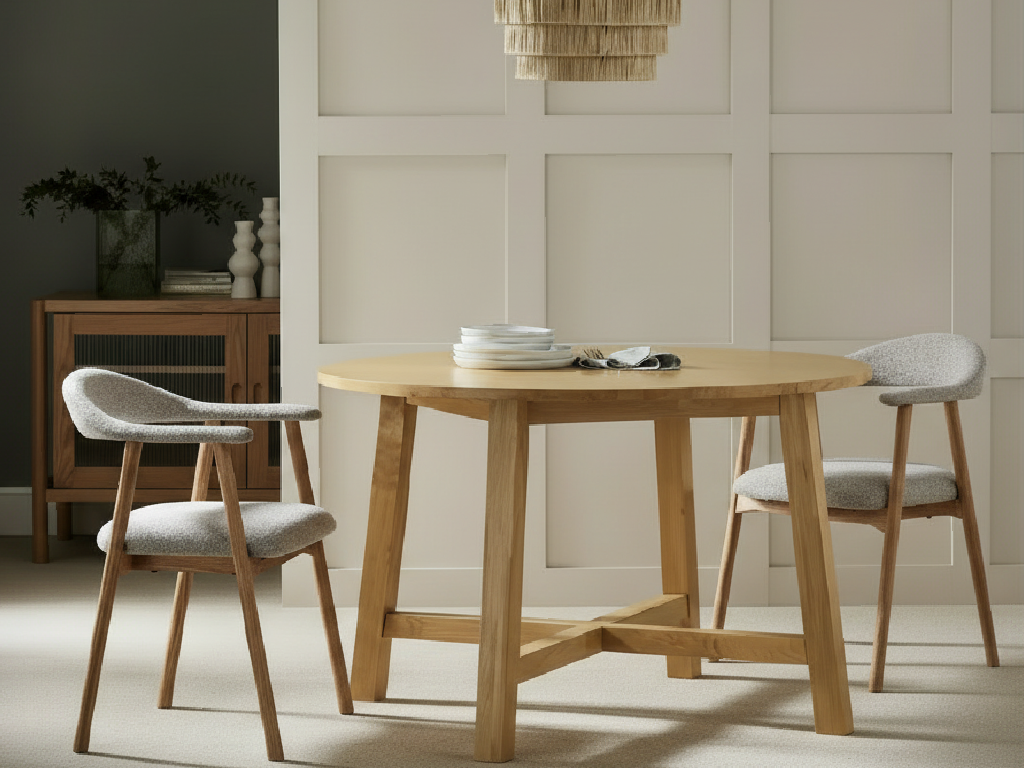 Habitat Trieste Round 4 Seater Dining Table Only - Oak