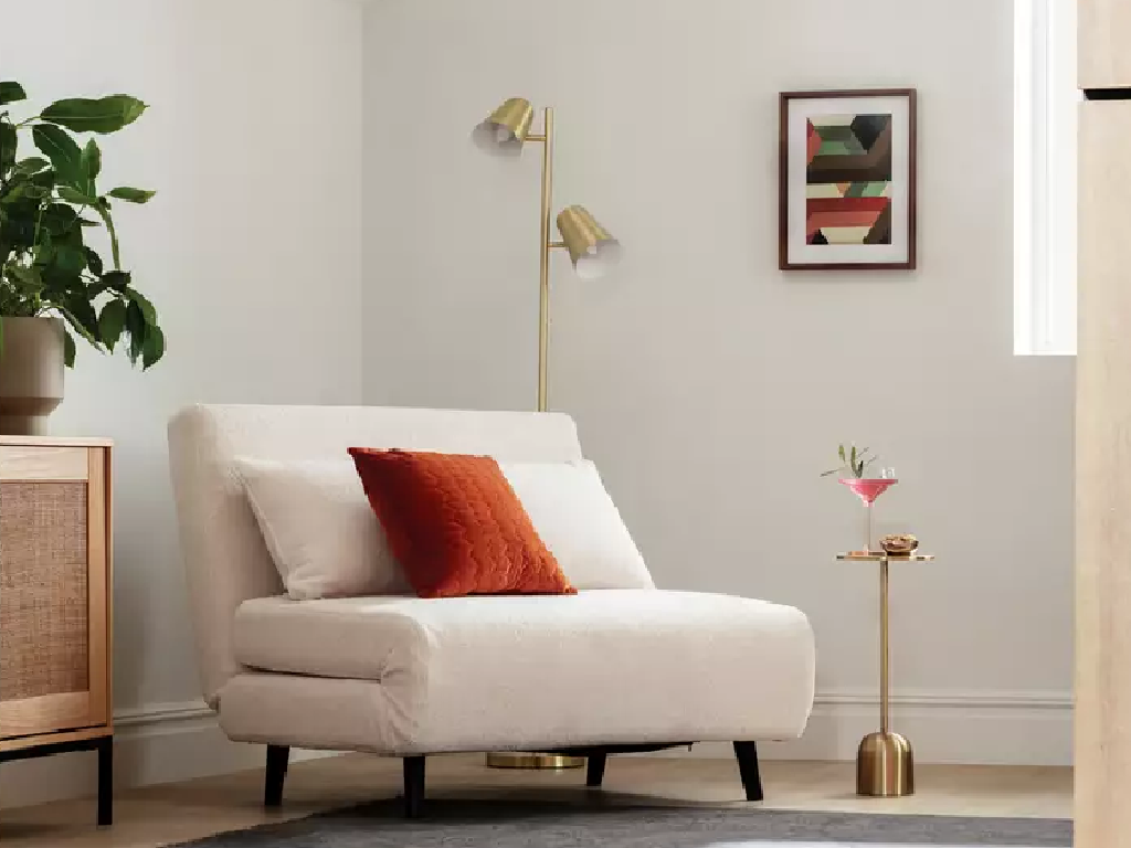 Habitat Roma Single boucle Chairbed - Cream