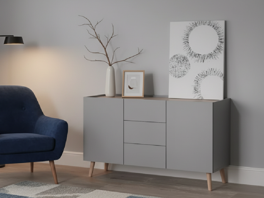 Habitat Skandi 2 Door 3 Drawer Sideboard - Grey Two Tone