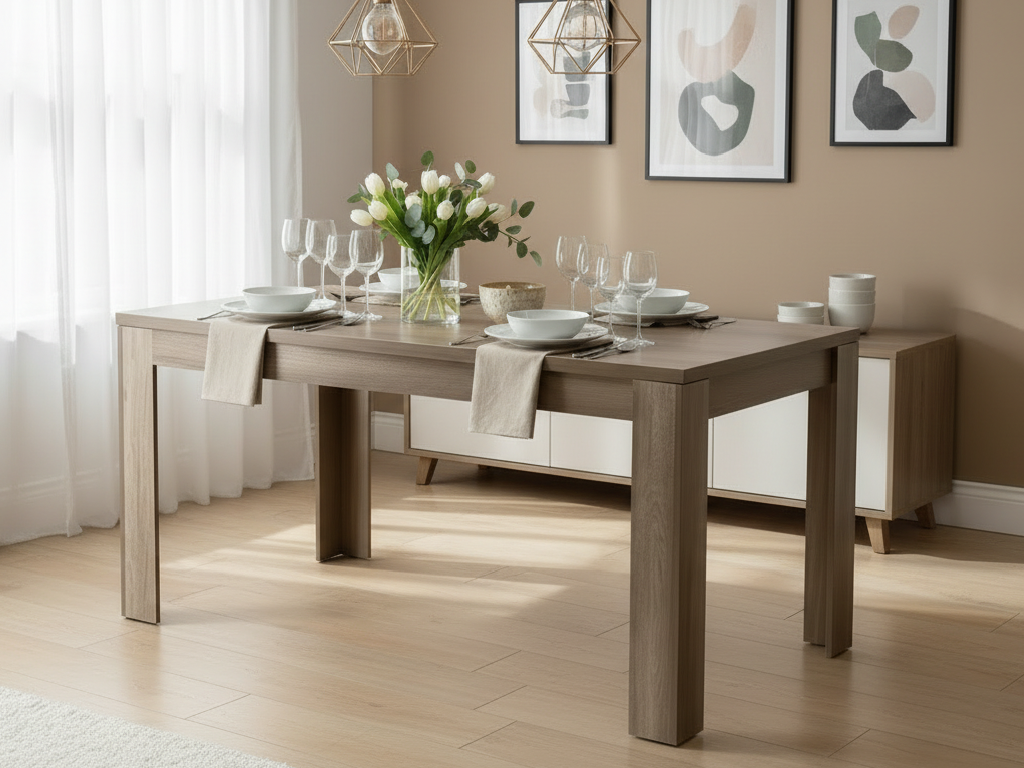 Preston 6 Seater Dining Table Only - Natural