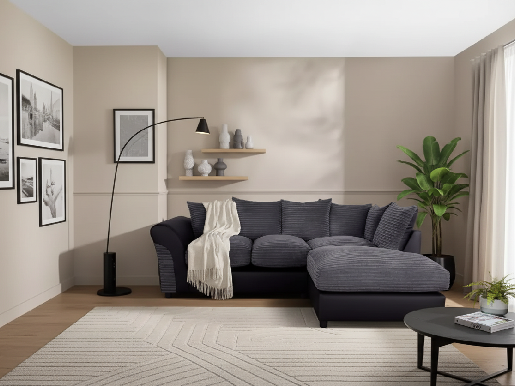 Harry Small Right Hand Corner Chaise Sofa - Charcoal