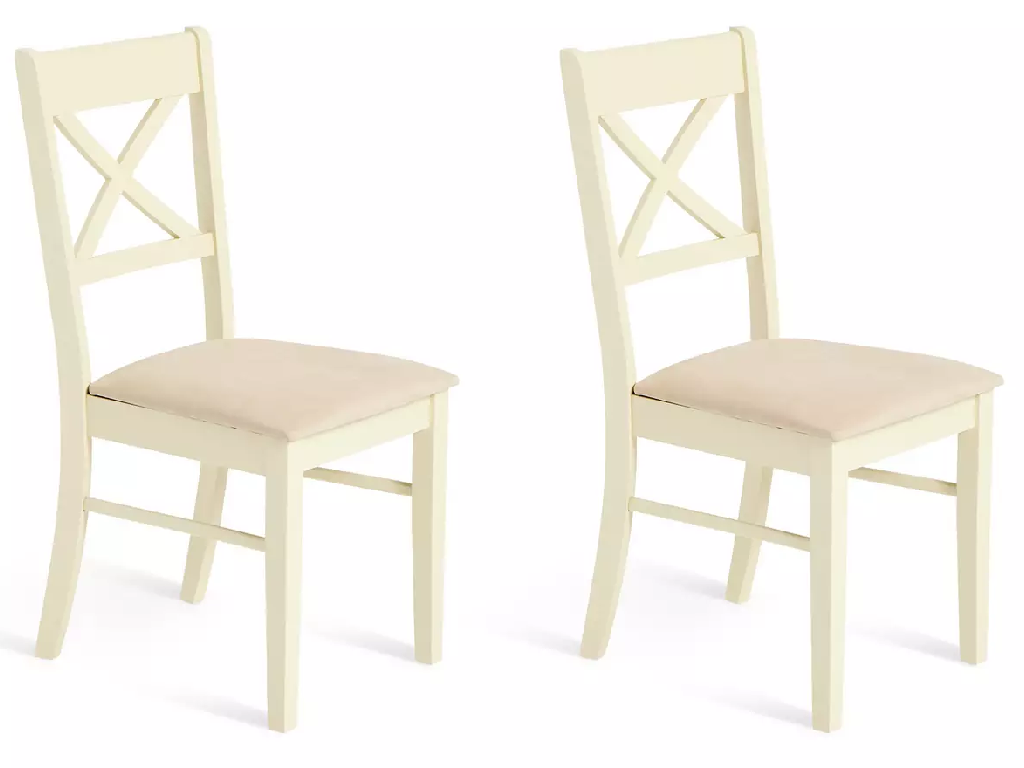 Chicago Pair Of Cross Back Chairs - Cream