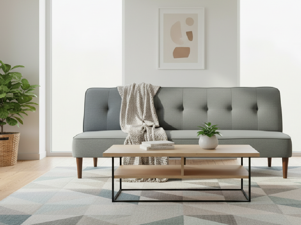 Habitat Odeon Fabric 2 Seater Clic Clac Sofa Bed - Grey - (B-Grade)