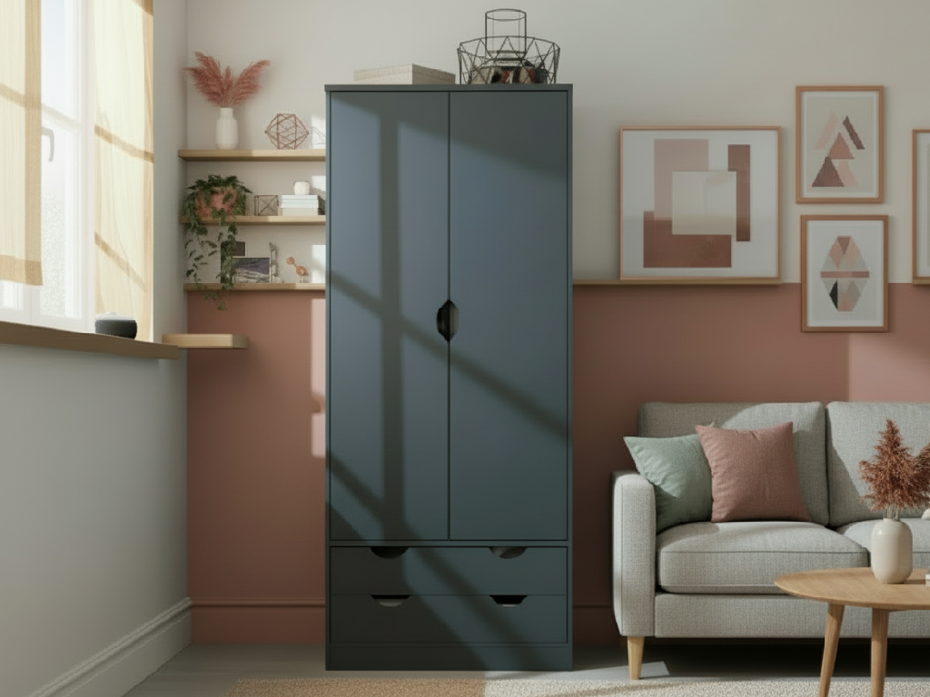 Habitat Kids Pagnell 2 Door 2 Drawer Wardrobe - Grey