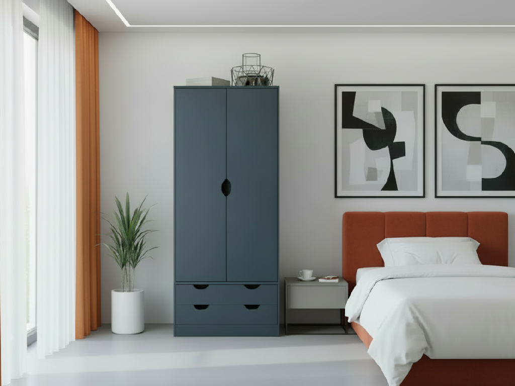 Habitat Kids Pagnell 2 Door 2 Drawer Wardrobe - Grey