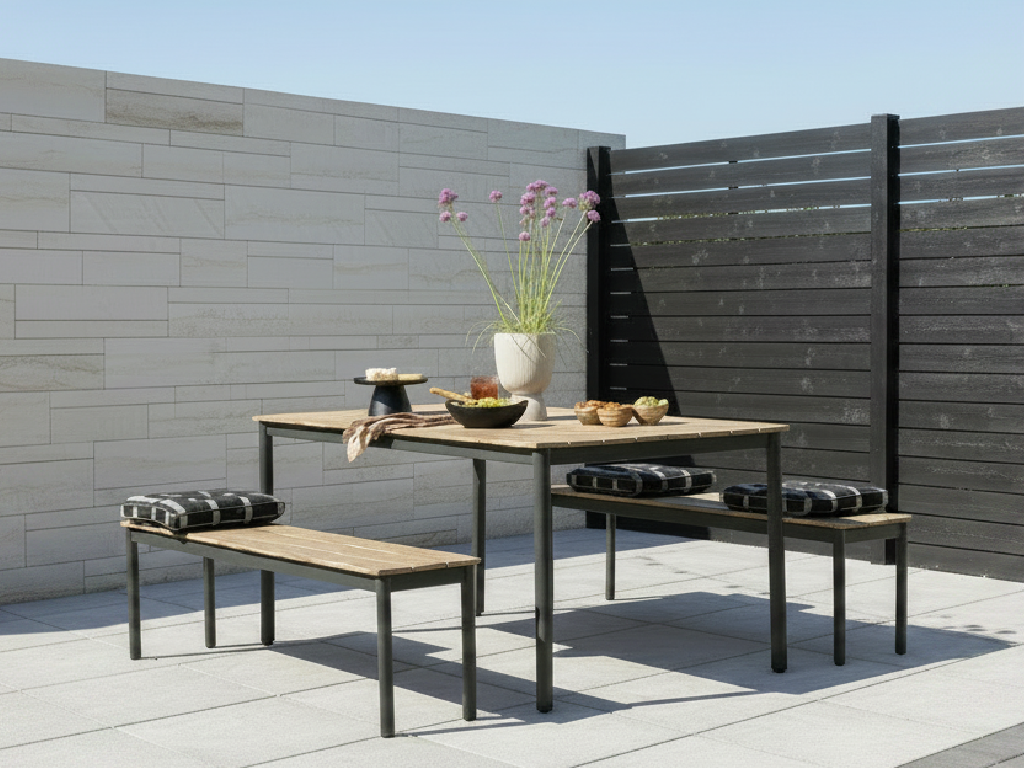 Habitat Loft Living 6 Seater Wooden Patio Set - Natural