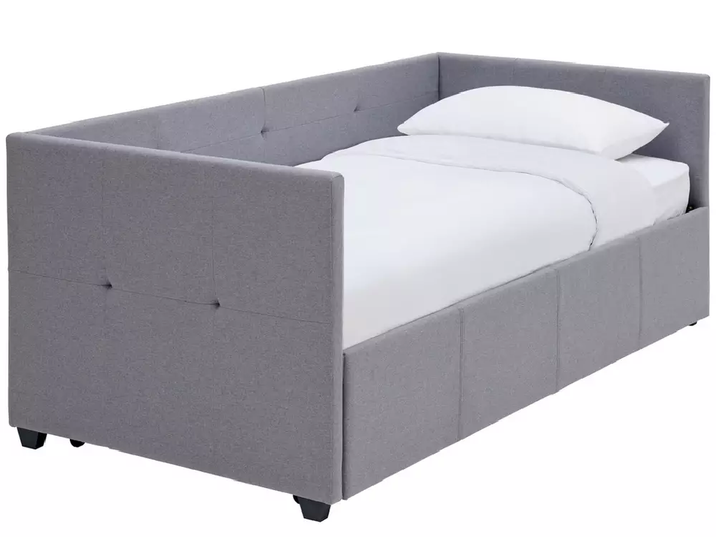 Tamara Fabric Day Bed with Trundle - Grey
