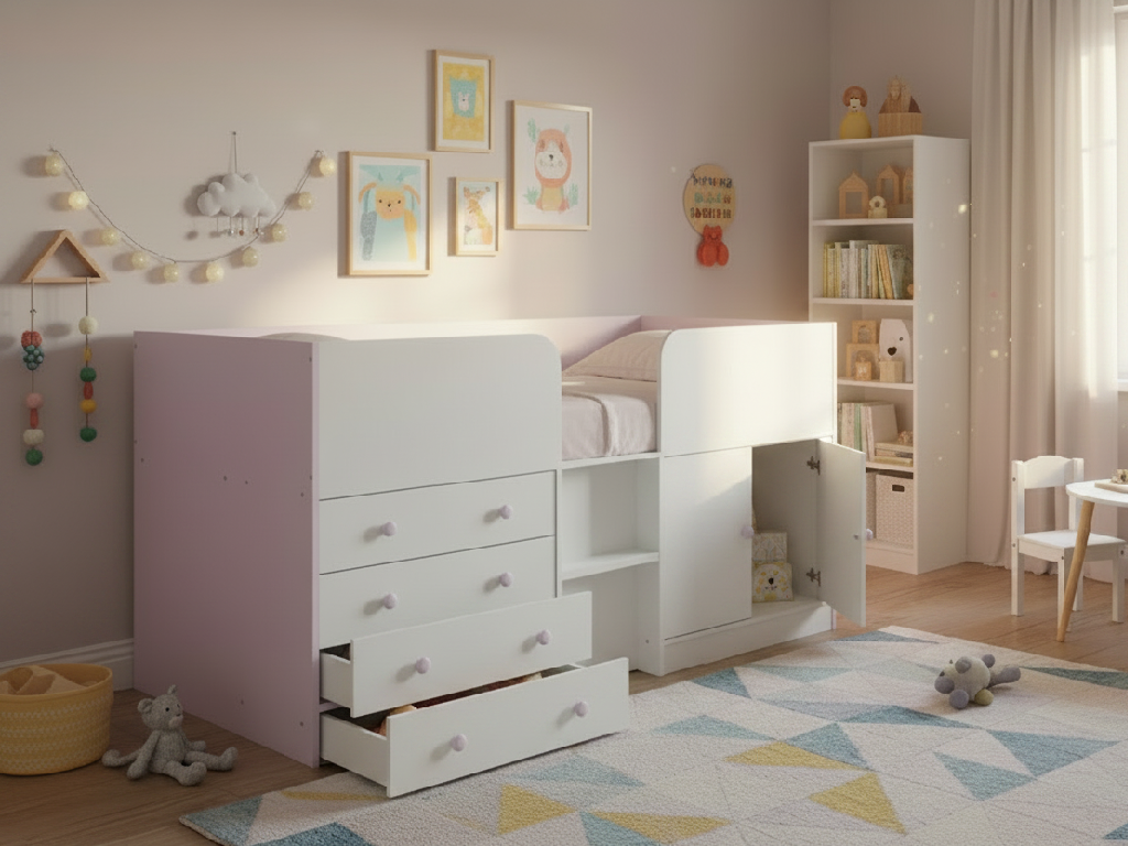 Peyton Kids Cabin Bed - Pink (B-Grade)