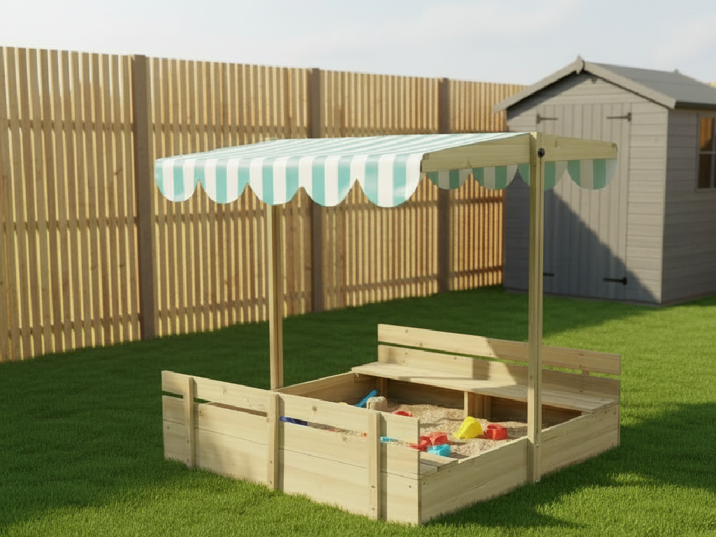 Plum Sandpit With Canopy