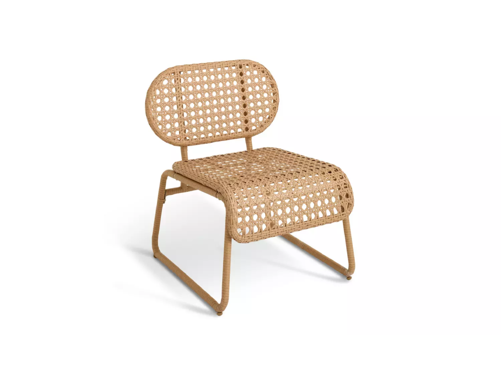 Habitat Global Accent Chair and Footstool - Natural