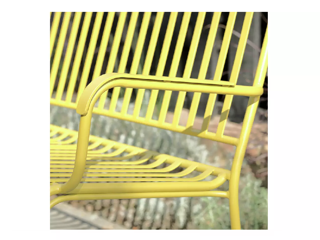 Habitat Indu 2 Seater Metal Garden Bench - Yellow