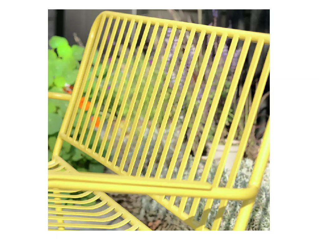 Habitat Indu 2 Seater Metal Garden Bench - Yellow