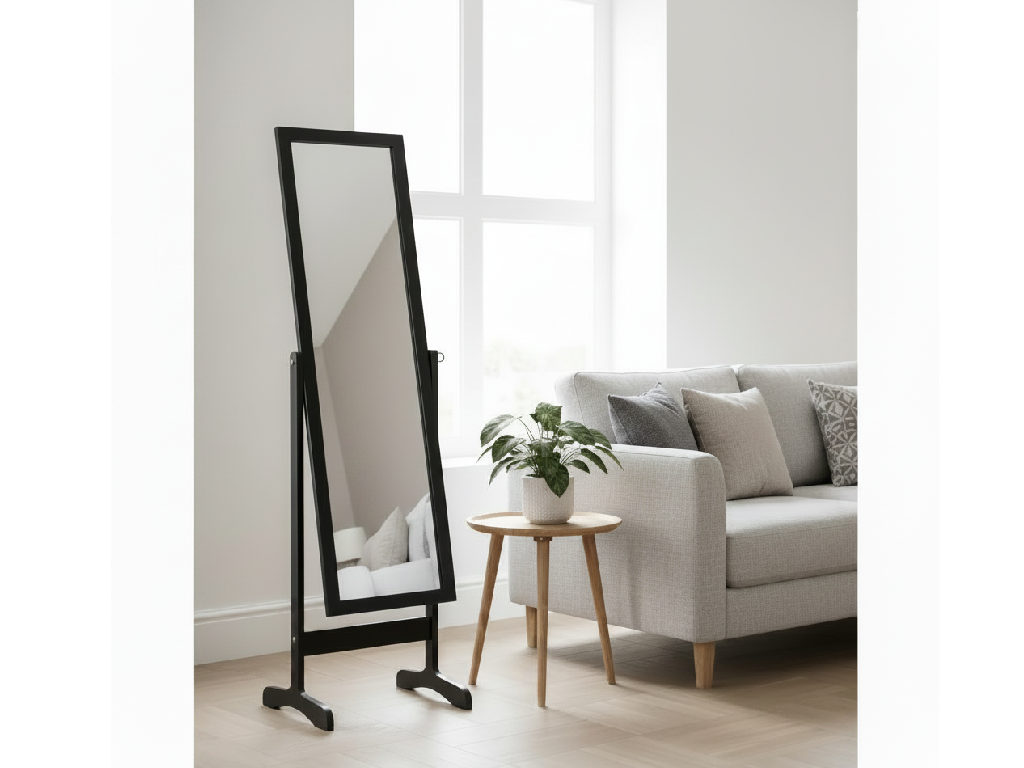 Free Standing Cheval Mirror - 146x41cm - Black