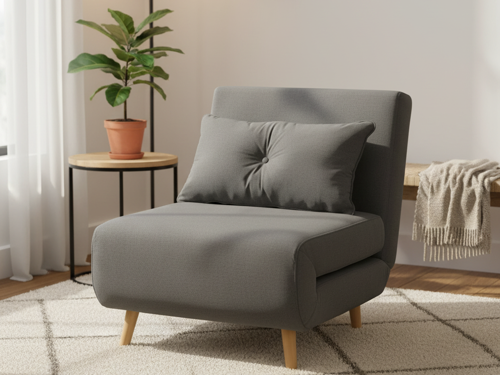 Habitat Roma Single Compact Fabric Chairbed - Grey