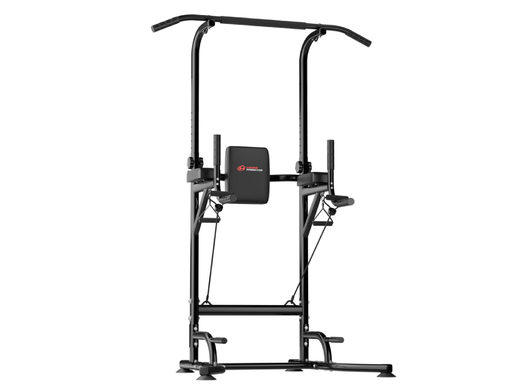 Power Tower Dip Station A1, with Resistance Bands