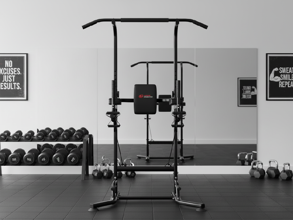 Power Tower Dip Station A1, with Resistance Bands