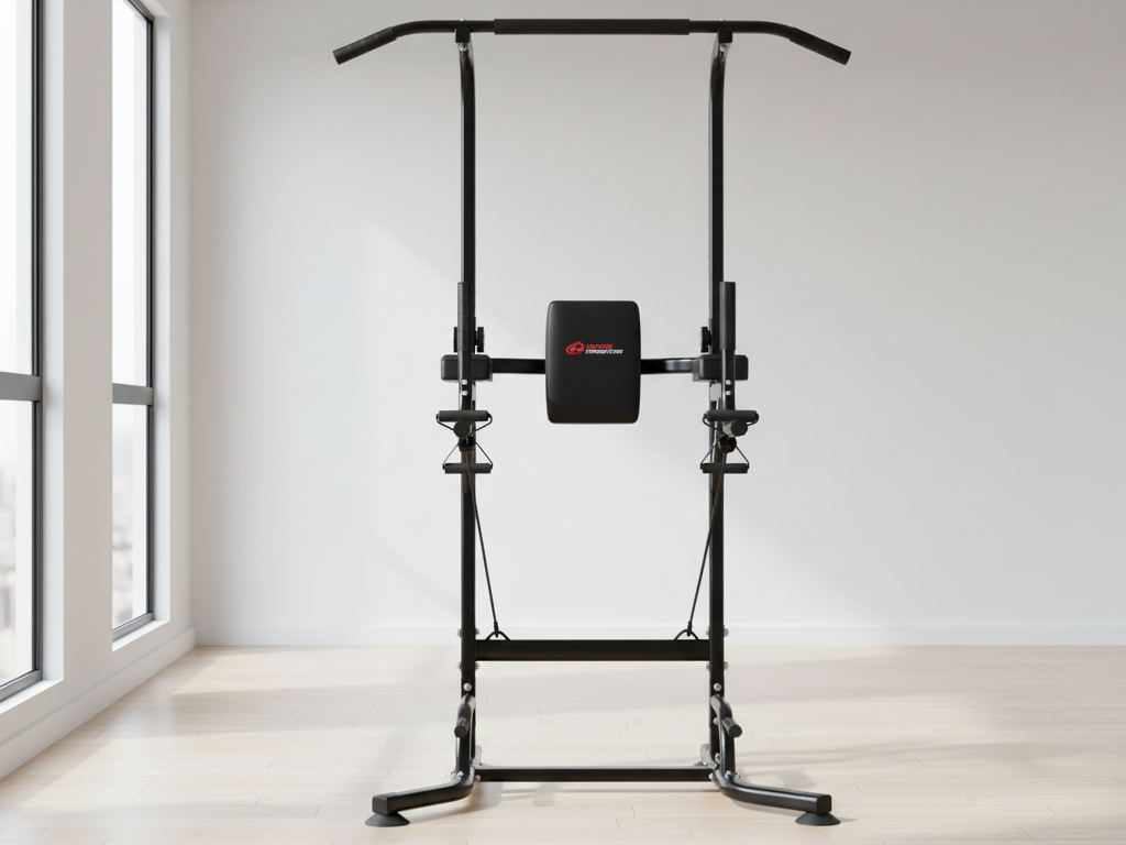 Power Tower Dip Station A1, with Resistance Bands