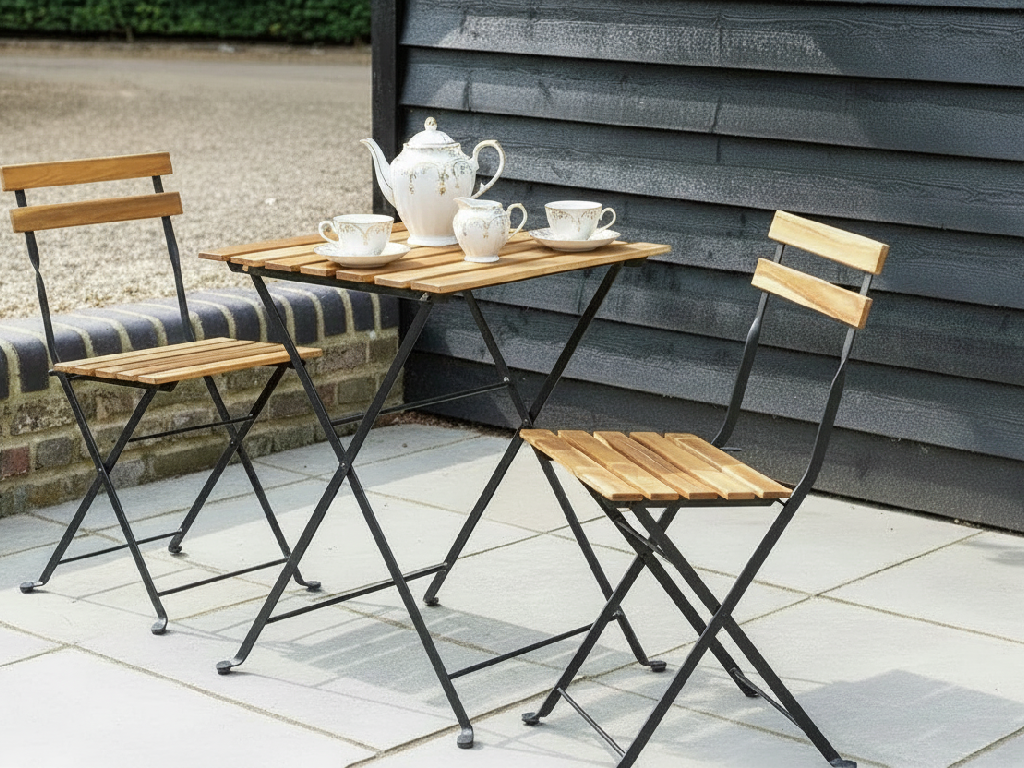 Habitat Eve 2 Seater Folding Wooden Garden Bistro Set