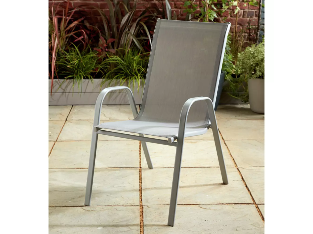 Sicily 4 Seater Metal Patio Set Inc Parasol - Grey