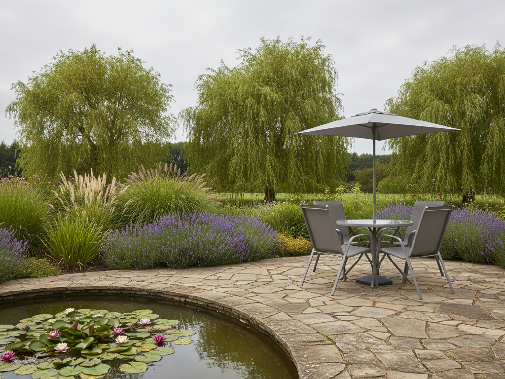 Sicily 4 Seater Metal Patio Set Inc Parasol - Grey