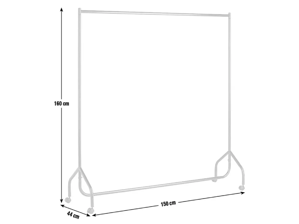 Heavy Duty Single 5 Feet Clothes Rail - Black