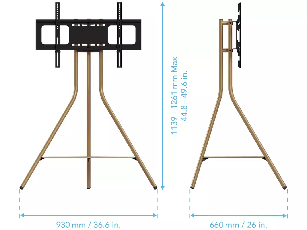 AVF Tripod Up to 65 Inch TV Stand - Gold - (B-Grade)