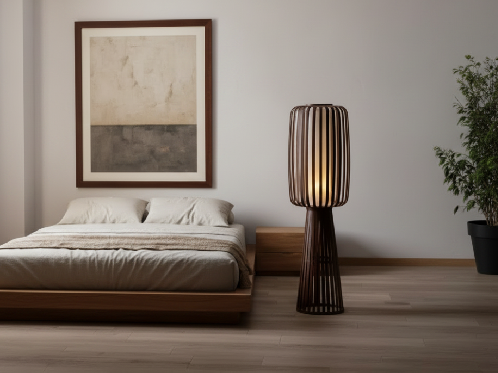 Habitat Achille Floor Lamp - Walnut