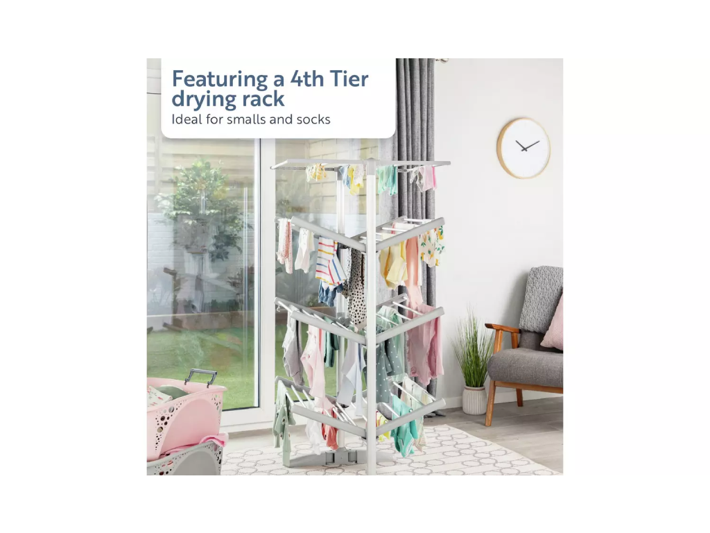 Minky Sure Dri 23m 4 Tier Heated Clothes Airer with Cover