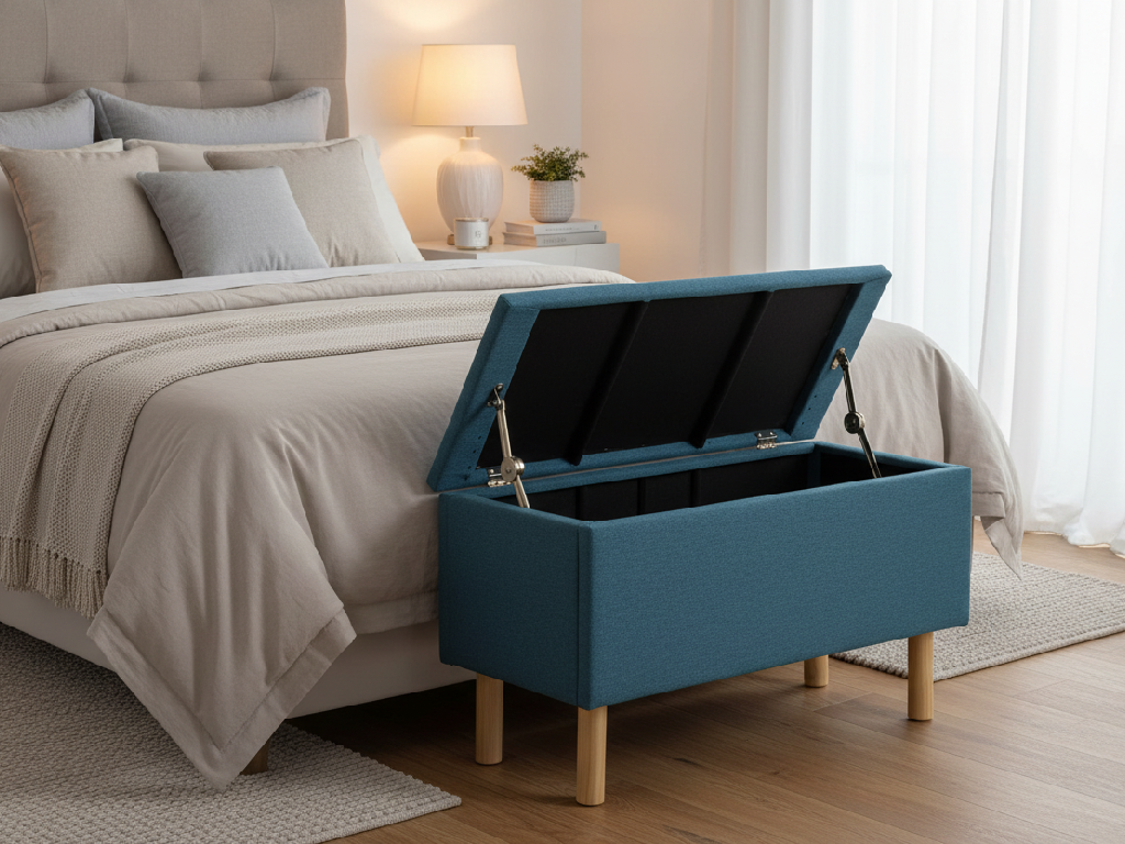 Habitat Olivia Large Ottoman Storage Box - Blue
