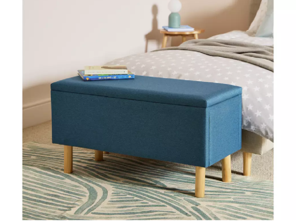 Habitat Olivia Large Ottoman Storage Box - Blue