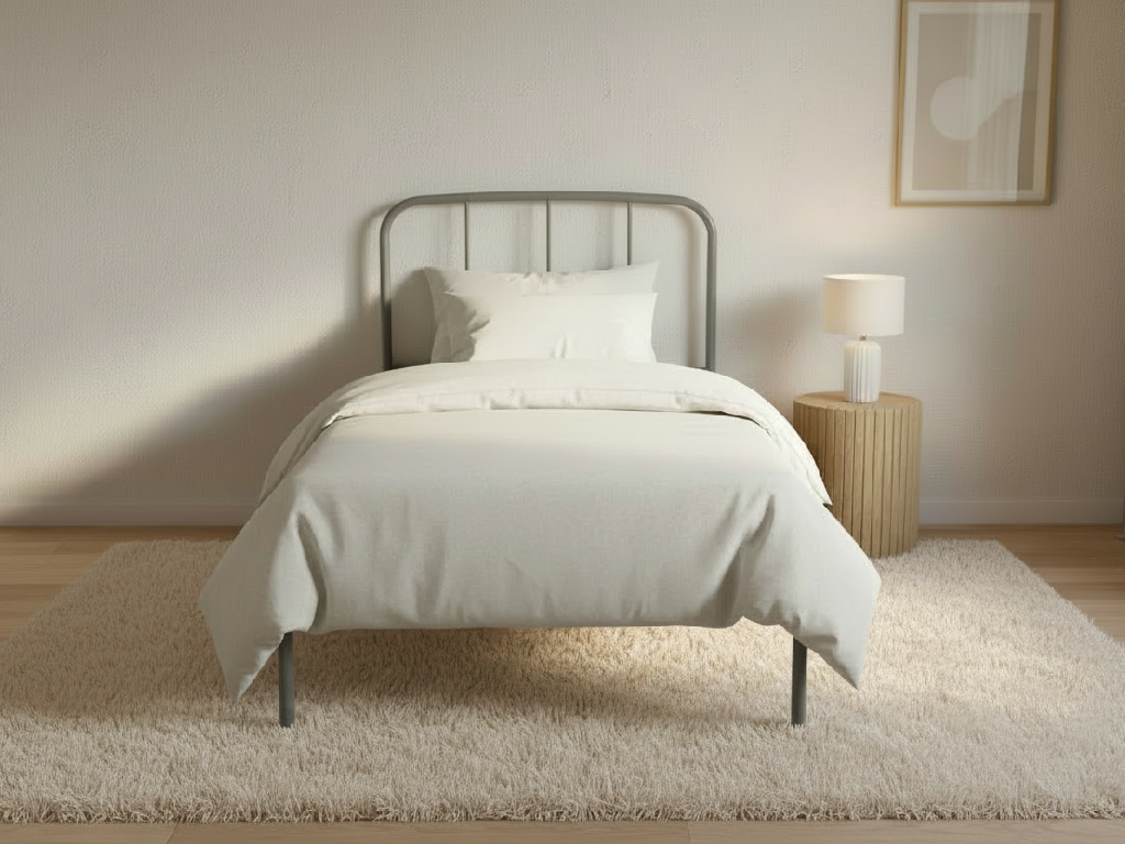 Freja Single Metal Bed Frame - Silver