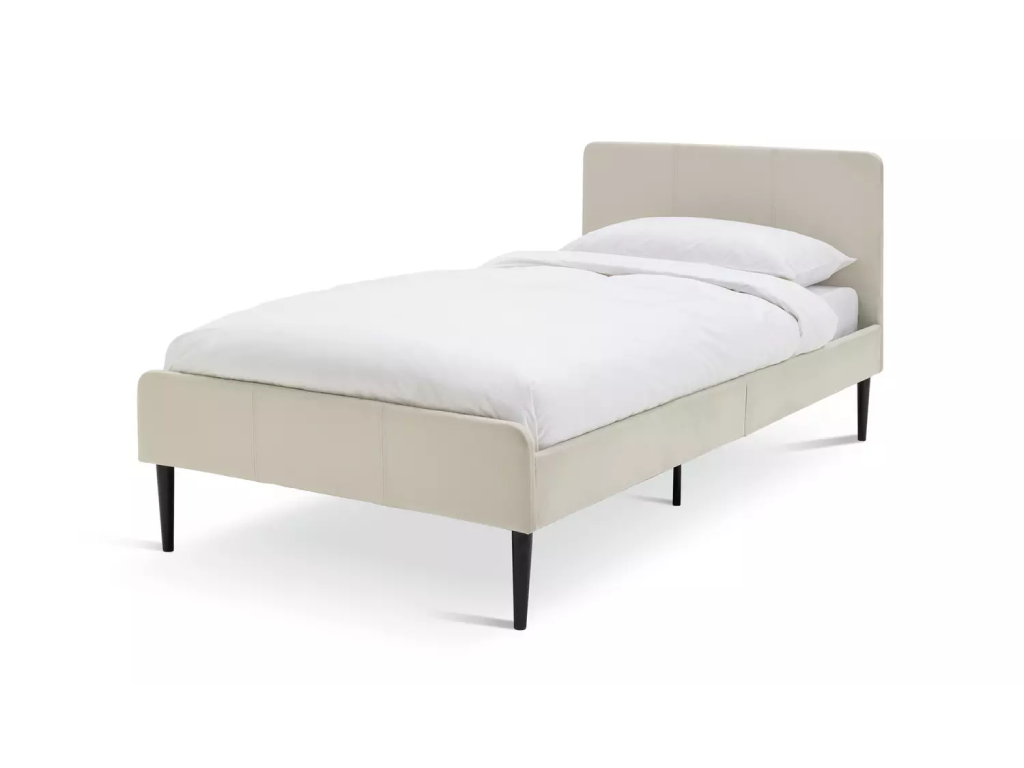 Kristopher Single Fabric Bed Frame - Cream