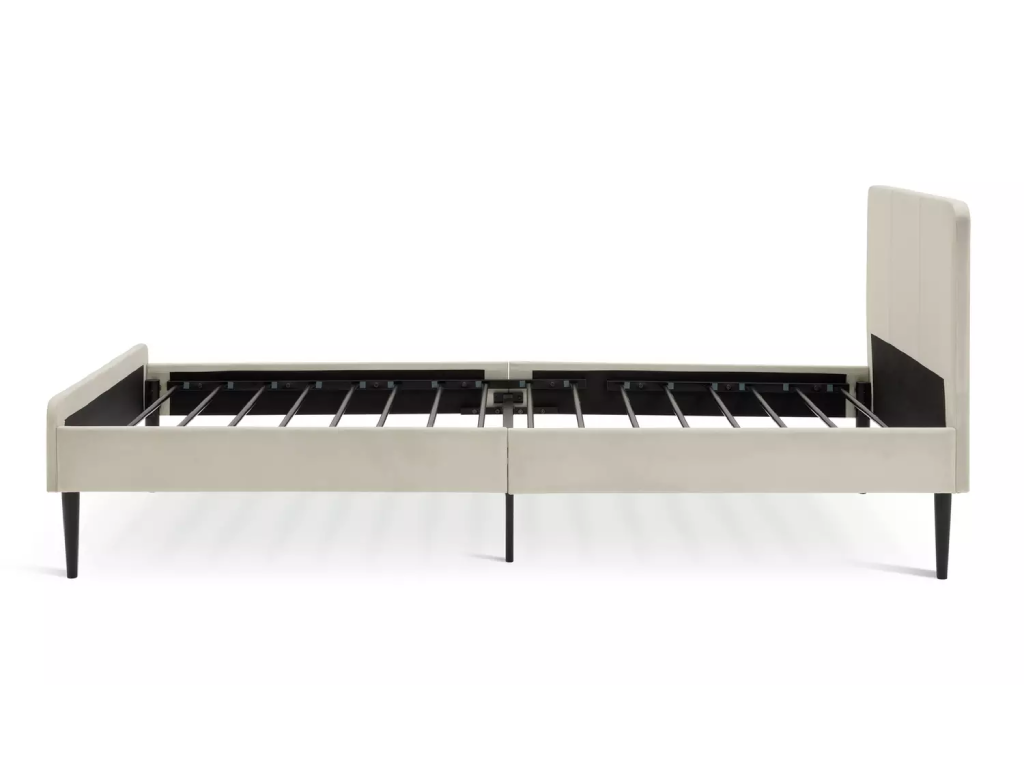 Kristopher Single Fabric Bed Frame - Cream