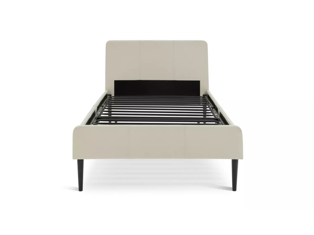 Kristopher Single Fabric Bed Frame - Cream