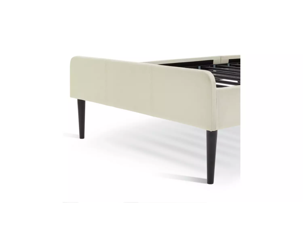 Kristopher Single Fabric Bed Frame - Cream