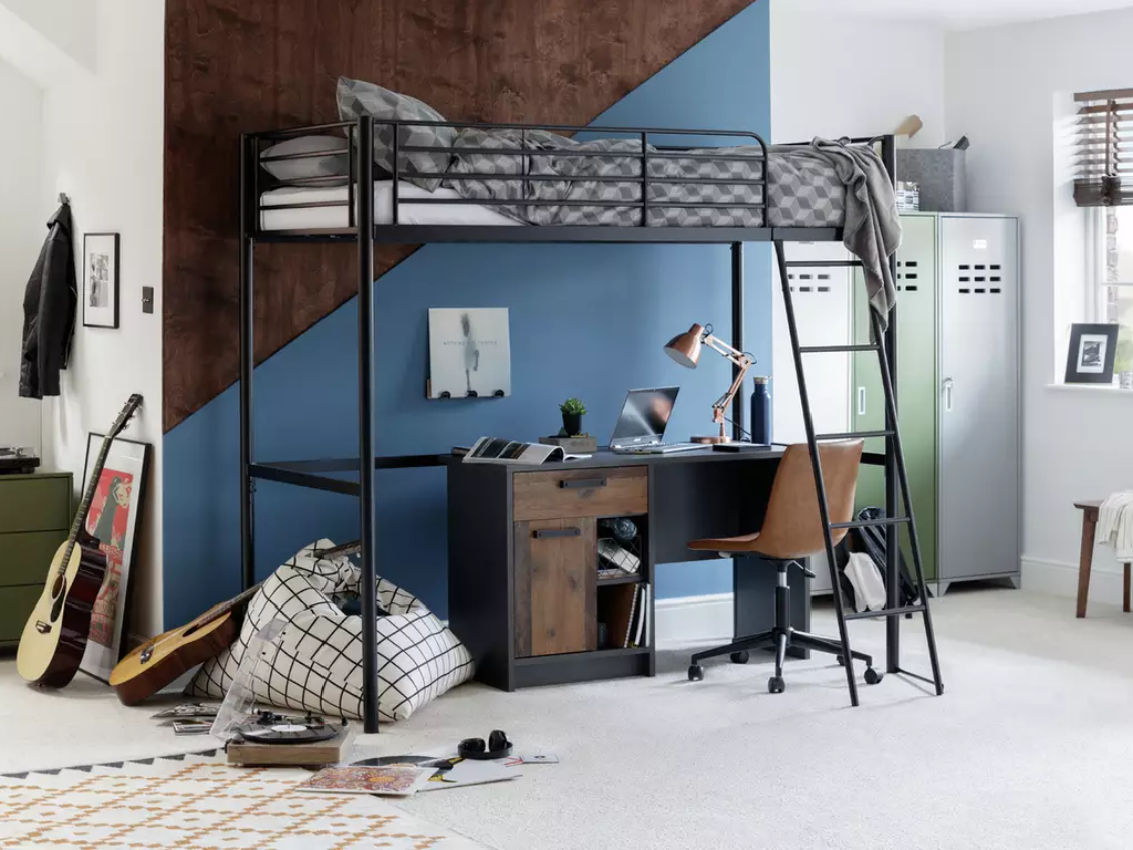 Riley High Sleeper Metal Bed Frame - Black