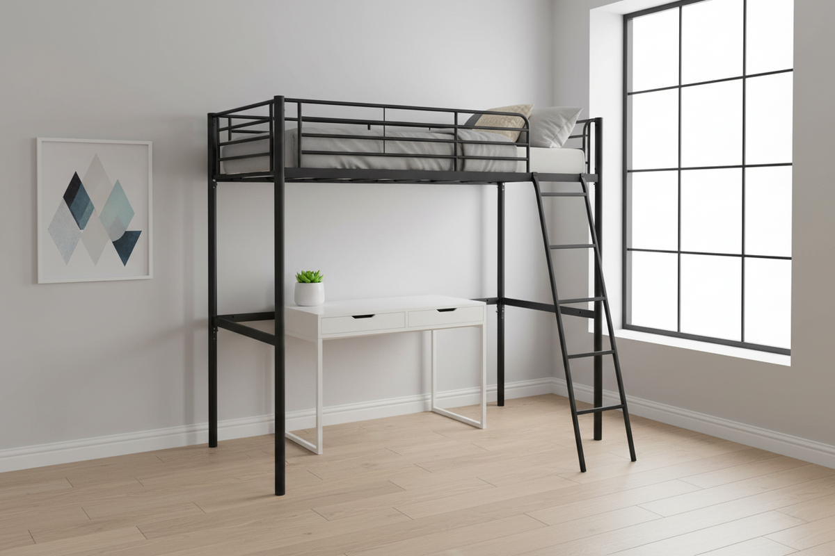 Riley High Sleeper Metal Bed Frame - Black