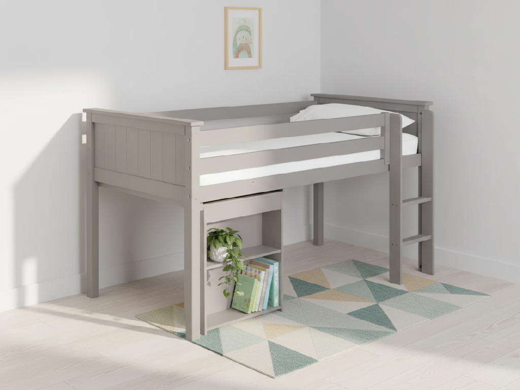 Habitat Brooklyn Mid Sleeper with Desk - Grey